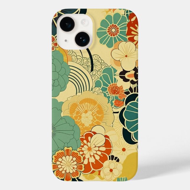 日本の伝統的なヴィンテージデザインを使用したアート作品　花 Case-Mate iPhone CASE (Back)
