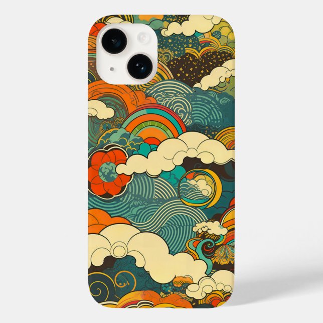 日本の伝統的なヴィンテージデザインを使用したアート作品　雲 Case-Mate iPhone CASE (Back)
