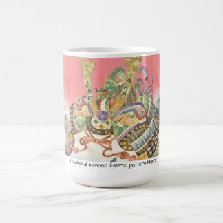 日本の伝統的着物生地、かっこいい兜（KABUTO)のマグカップ COFFEE MUG