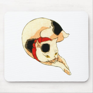 日本猫, 国芳 Japanese Cat, Kuniyoshi, Ukiyo-e Mouse Mat
