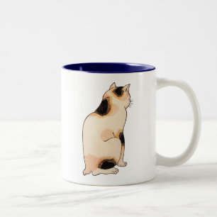 日本猫, 国芳 Japanese Cat, Kuniyoshi, Ukiyo-e Two-Tone Coffee Mug