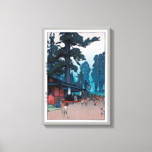 春日大社の鹿, Deer of Kasuga Shrine, Hiroshi Yoshida Canvas Print