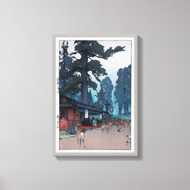 春日大社の鹿, Deer of Kasuga Shrine, Hiroshi Yoshida Canvas Print (Front)