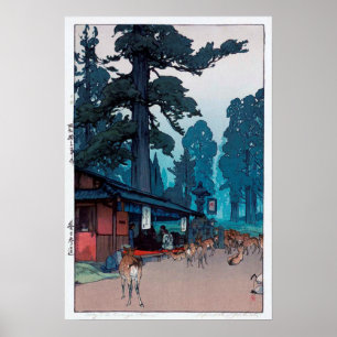 春日大社の鹿, Deer of Kasuga Shrine, Hiroshi Yoshida Poster