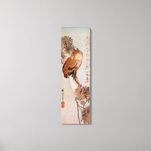 月夜のみみずく, 広重 Moonlight Owl, Hiroshige, Ukiyo-e Canvas Print