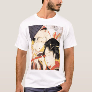 望遠鏡を覗く女, 北斎 Girl with Telescope, Hokusai, Ukiyo-e T-Shirt