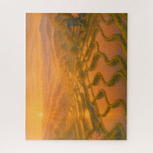 朝焼けに染まる棚田の光景 JIGSAW PUZZLE
