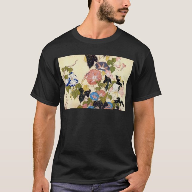 朝顔, 北斎 Morning Glory, Hokusai, Ukiyo-e T-Shirt (Front)