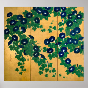 朝顔（部分）, 其一 Morning glory(detail), Kiitsu Poster