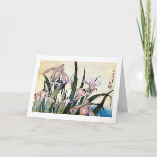 杜若ときりぎりす, 北斎 Iris and Grasshopper, Hokusai Card