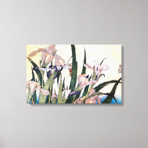 杜若ときりぎりす, 北斎 Iris and Grasshopper, Hokusai, Ukiyoe Canvas Print
