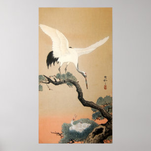 松に鶴, 古邨 Crane on Pine Tree, Koson, Ukiyo Poster