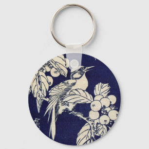 枇杷に鳥, 広重 Bird and Loquat, Hiroshige, Ukiyo-e Key Ring