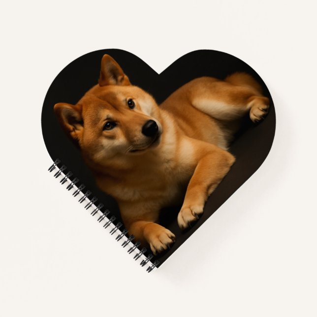 柴犬ポートレート Shiba Inu Art Heart Shaped Spiral Notebook (Front)