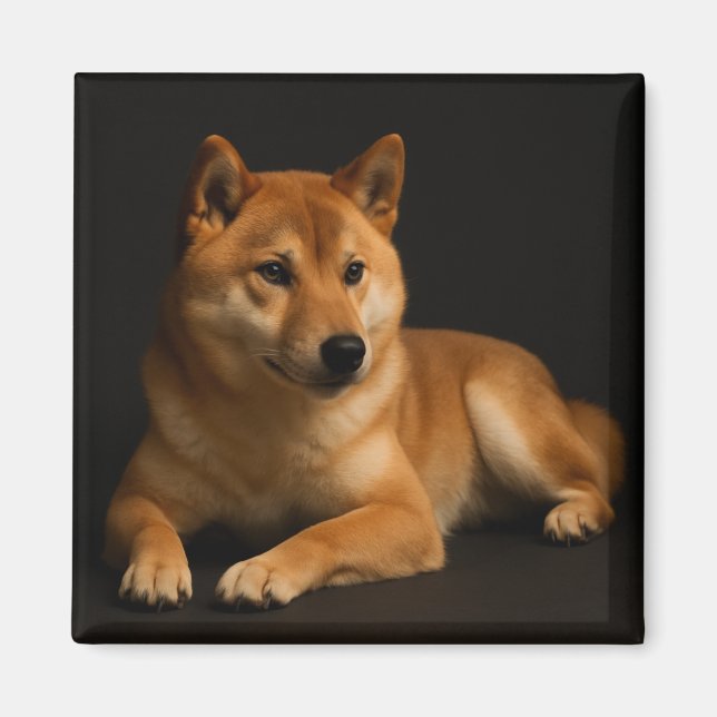 柴犬ポートレート – Shiba Inu Art Magnet (Front)