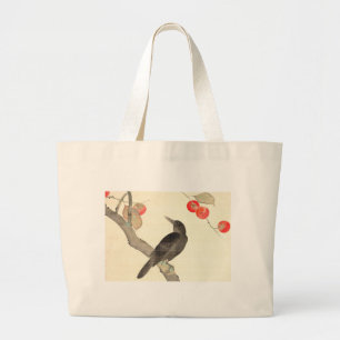 柿に烏, 抱一 Persimmon and Crow, Hōitsu Large Tote Bag