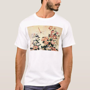桔梗, 北斎 Bellflower and Dragonfly, Hokusai, Ukiyoe T-Shirt