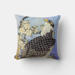 桜にハヤブサ, Falcon & Cherry Blossoms, Hokusai, Ukiyo-e Cushion