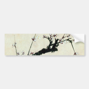 梅花, 北斎 Plum Blossoms, Hokusai, Ukiyo-e Bumper Sticker