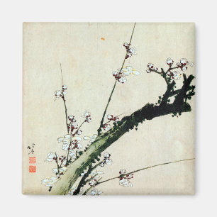 梅花, 北斎 Plum Blossoms, Hokusai, Ukiyo-e Magnet