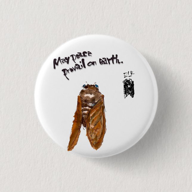 水墨画家であり詩人の「松元えるく」オリジナル缶バッチです。 3 CM ROUND BADGE (Front)