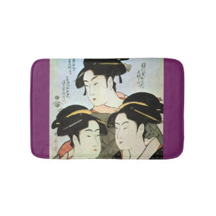 江戸の三美人, 歌麿 Three Beautiful Women of Edo, Utamaro Bath Mat