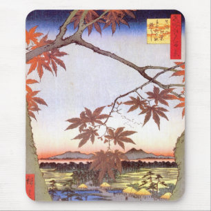 江戸の紅葉, 広重 Maple of Edo, Hiroshige, Ukiyo-e Mouse Mat