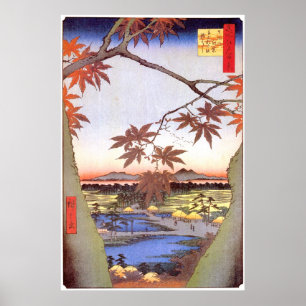 江戸の紅葉, 広重 Maple of Edo, Hiroshige, Ukiyo-e Poster