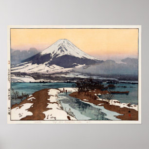 河口湖, Lake Kawaguchi, Hiroshi Yoshida, Woodcut Poster