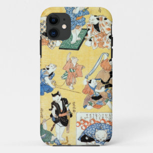 流行猫の狂言づくし, 国芳 Actors of The Cat, Kuniyoshi, Ukiyoe iPhone 11 Case