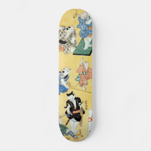 流行猫の狂言づくし, 国芳 Actors of The Cat, Kuniyoshi, Ukiyoe Skateboard