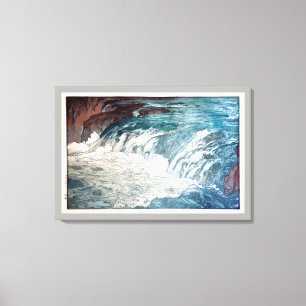 渓流, Rapids, Hiroshi Yoshida, Woodcut Canvas Print