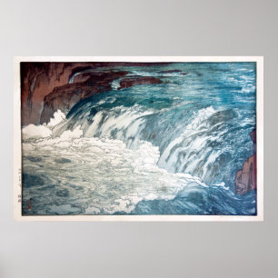 渓流, Rapids, Hiroshi Yoshida, Woodcut Poster