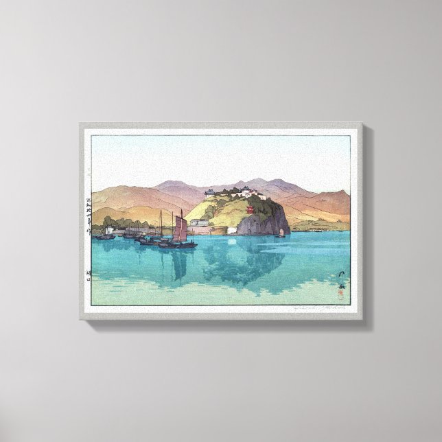 湖口, Hukou, China, Hiroshi Yoshida, Woodcut Canvas Print (Front)