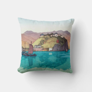 湖口, Hukou, China, Hiroshi Yoshida, Woodcut Cushion