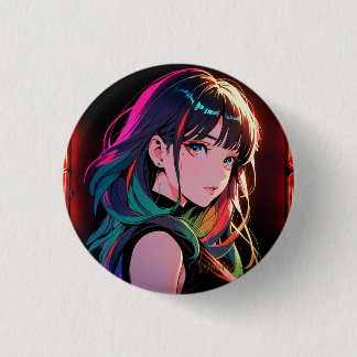煌霞の少女【Radiant Haze Girl】セラミックタイル 3 Cm Round Badge