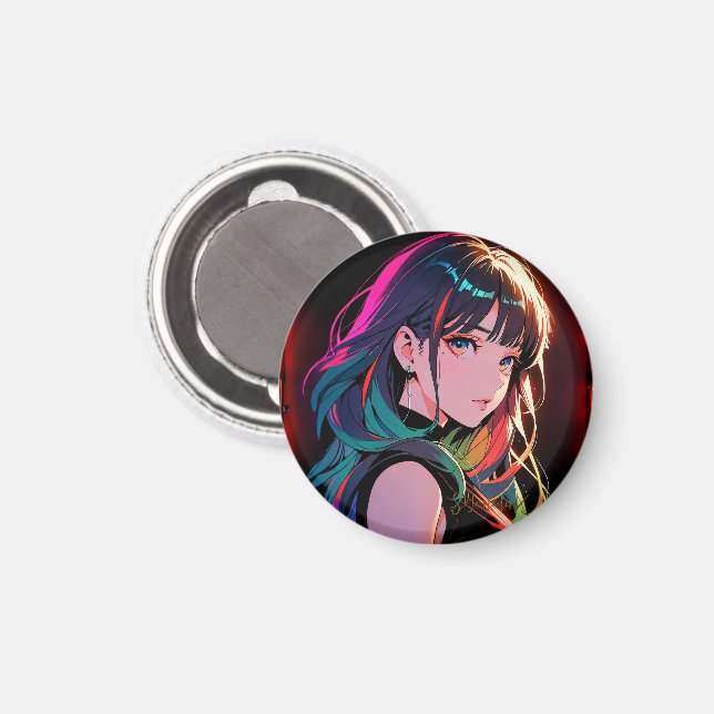 煌霞の少女【Radiant Haze Girl】セラミックタイル Magnet (Front/Back)