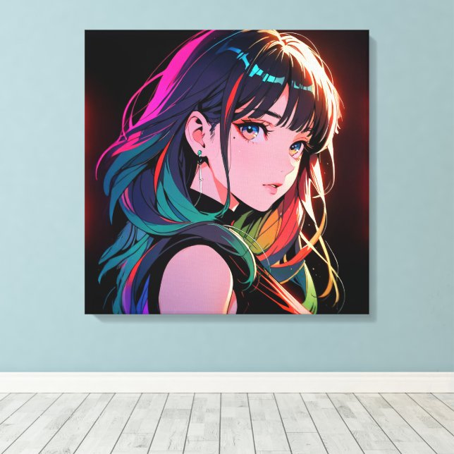 煌霞の少女【Radiant Haze Girl】  Canvas Print (Insitu(Wood Floor))