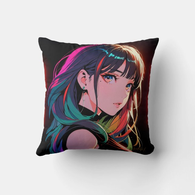 煌霞の少女【Radiant Haze Girl】 Cushion (Back)