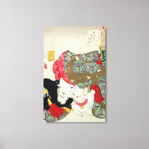 猫が好き, 芳年 I Love Cats, Yoshitoshi, Ukiyo-e Canvas Print