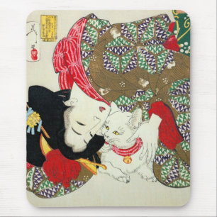 猫が好き, 芳年 I Love Cats, Yoshitoshi, Ukiyo-e Mouse Mat