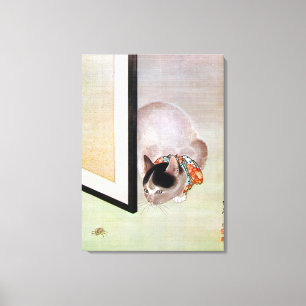 猫と蜘蛛, 東皐 Cat and Spider, Toko Canvas Print