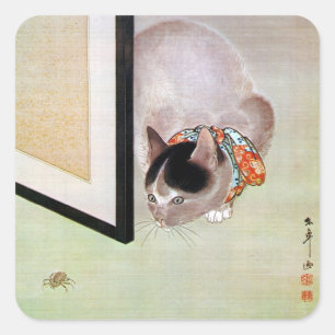 猫と蜘蛛, 東皐 Cat and Spider, Toko Square Sticker