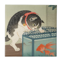 猫と金魚, 古邨 Cat & Goldfish, Koson, Ukiyo-e
