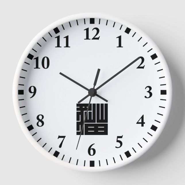猫の角字 WALL CLOCK (Front)
