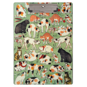 猫尽両めん合, 芳藤 Cats of The Edo era, Yoshifuji, Ukiyo-e Clipboard