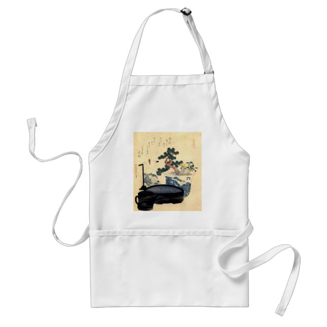 盆栽, 北斎 Bonsai, Hokusai, Ukiyo-e Standard Apron (Front)