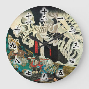 相馬の古内裏,国芳 Skeleton manipulated by Large Clock
