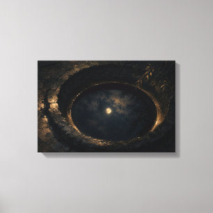 真夜中の井戸 — KŌAN (Landscape) Canvas Print
