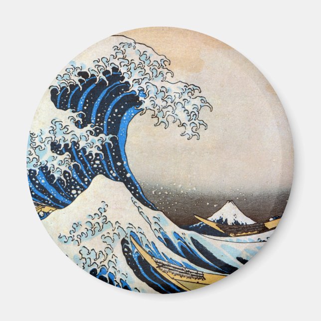 神奈川沖浪裏,北斎 Great Wave, Hokusai Magnet (Front)